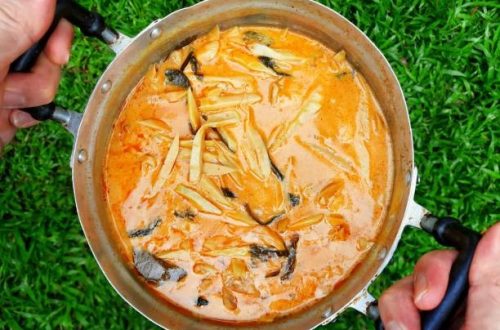 Homemade Bamboo Shoot Curry with Fresh Herbs