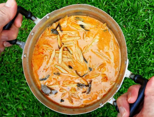 Homemade Bamboo Shoot Curry with Fresh Herbs